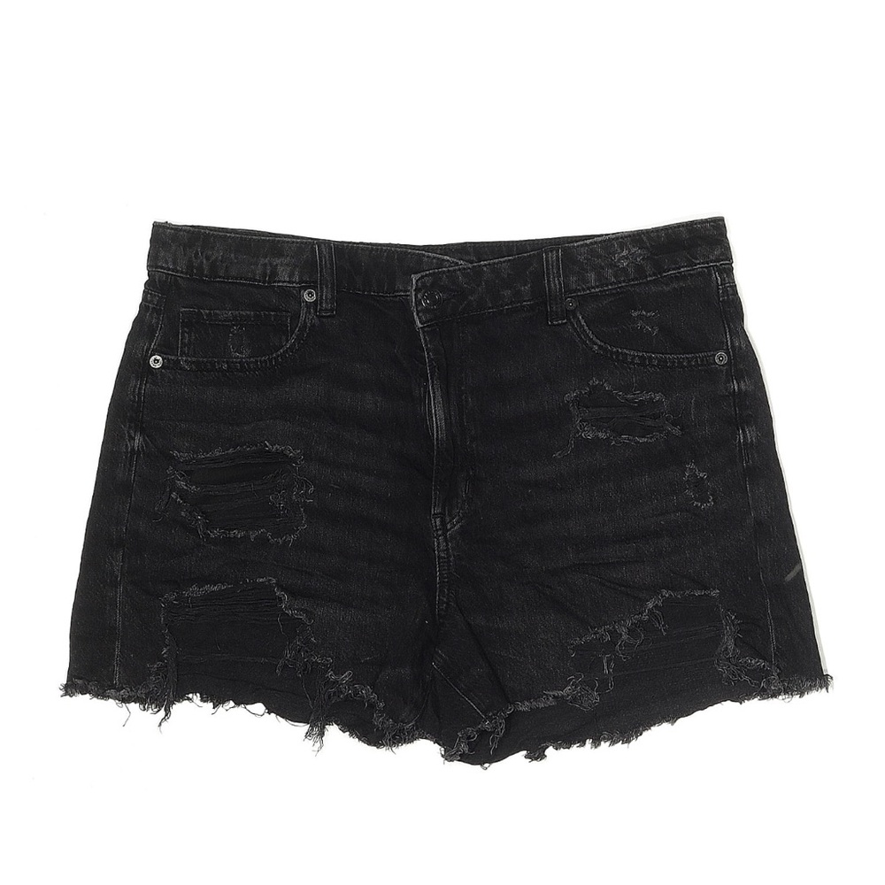 American Eagle Black Distressed Denim Shorts